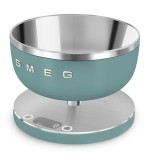 Smeg ksc01egmww báscula de cocina verde claro, acero inoxidable encimera alrededor báscula electrónica de cocina