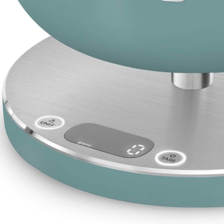 Smeg ksc01egmww báscula de cocina verde claro, acero inoxidable encimera alrededor báscula electrónica de cocina