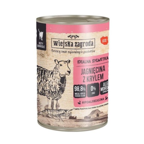 Wiejska zagroda - jagniecina z krylem - mokra karma dla kota - 400g