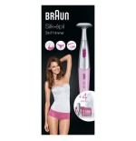 Recortadora braun silk-epil 3 en 1 fg1100 rosa cabezal alta precisión cabezal fino 2 peines de recorte 1*aaa