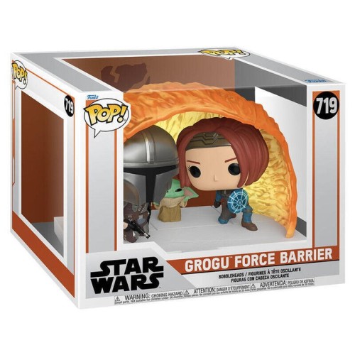 Figura pop moments star wars the mandalorian grogu force barrier