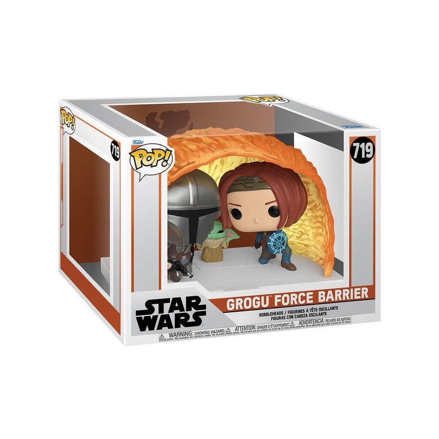 Figura pop moments star wars the mandalorian grogu force barrier