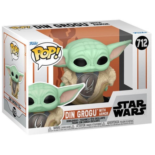 Figura pop star wars the mandalorian din grogu with armor