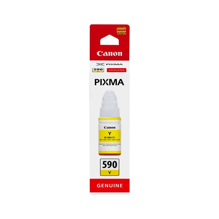 Botella tinta amarilla canon gi-590 70ml compatible según especificaciones