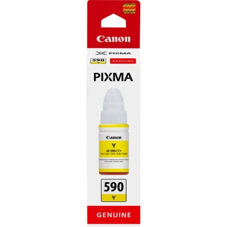 Botella tinta amarilla canon gi-590 70ml compatible según especificaciones