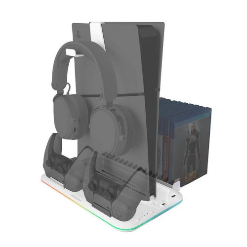 Soporte multifunción rgb para ps5 mars gaming mps5-b2 blanco