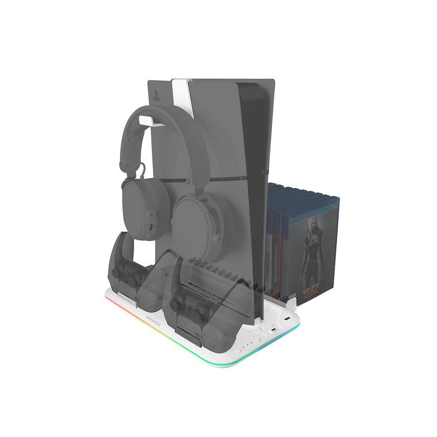 Soporte multifunción rgb para ps5 mars gaming mps5-b2 blanco