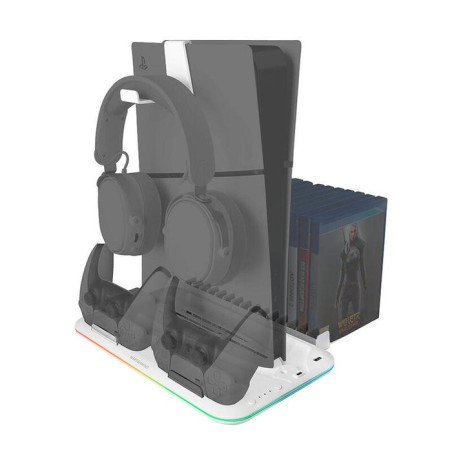 Soporte multifunción rgb para ps5 mars gaming mps5-b2 blanco