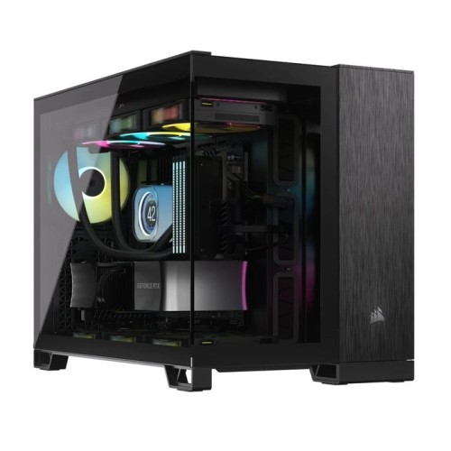 Caja pc corsair geh matx 2500x tempered glass negro obsidian alu