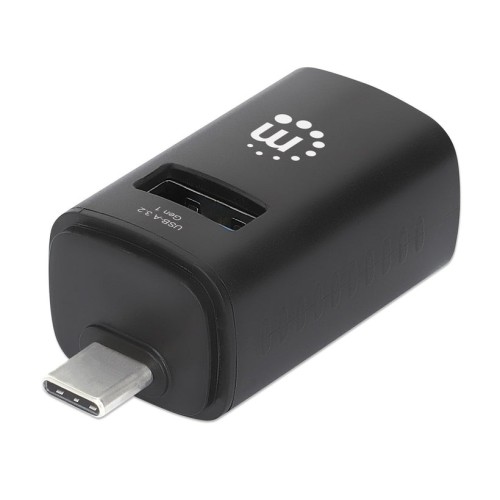 Hub  manhattan 180993 de interfaz usb 3.2 gen 1 (3.1 gen 1) type-c 5000 mbit/s negro