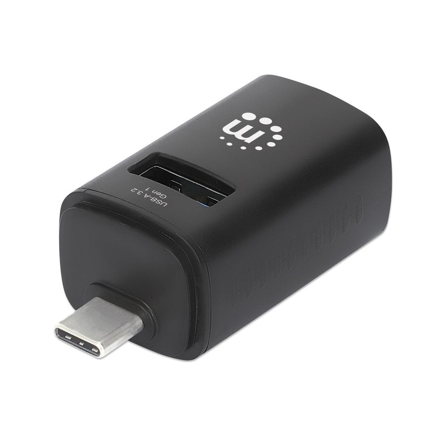 Hub  manhattan 180993 de interfaz usb 3.2 gen 1 (3.1 gen 1) type-c 5000 mbit/s negro