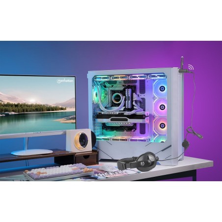 Hub  manhattan 180993 de interfaz usb 3.2 gen 1 (3.1 gen 1) type-c 5000 mbit/s negro
