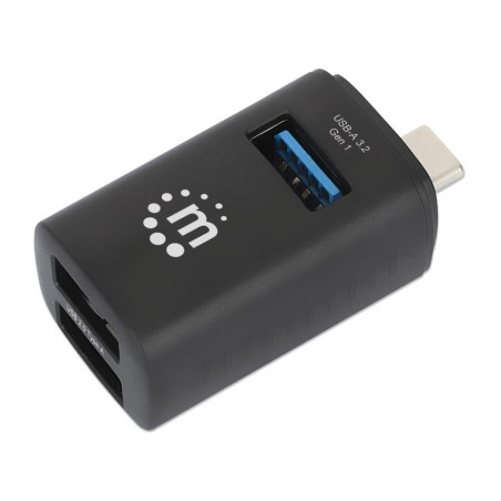 Hub  manhattan 180993 de interfaz usb 3.2 gen 1 (3.1 gen 1) type-c 5000 mbit/s negro