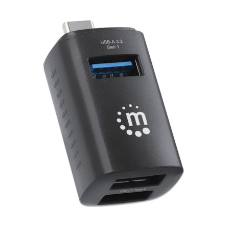 Hub  manhattan 180993 de interfaz usb 3.2 gen 1 (3.1 gen 1) type-c 5000 mbit/s negro
