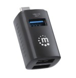 Hub  manhattan 180993 de interfaz usb 3.2 gen 1 (3.1 gen 1) type-c 5000 mbit/s negro