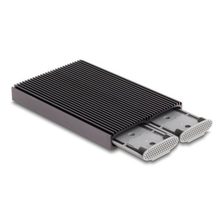 Delock 42028 caja externa usb type-c dual combo para 2 x ssd m.2 nvme pcie o sata - sin herramientas