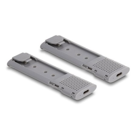 Delock 42028 caja externa usb type-c dual combo para 2 x ssd m.2 nvme pcie o sata - sin herramientas