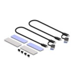Delock 42028 caja externa usb type-c dual combo para 2 x ssd m.2 nvme pcie o sata - sin herramientas