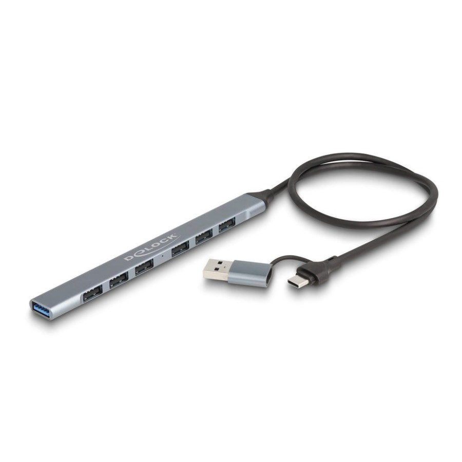 Hub delock 7 port slim usb con usb type-c oder usb typ-a