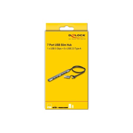 Hub delock 7 port slim usb con usb type-c oder usb typ-a