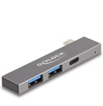 Delock 3 port slim usb hub con usb tipo-c a 1 x usb 5 gbps usb tipo-c