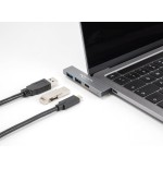 Delock 3 port slim usb hub con usb tipo-c a 1 x usb 5 gbps usb tipo-c