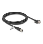 Delock m12 cable d-kodiert 4 pin hembra a rj45 macho cat.5e ftp 3 m negro
