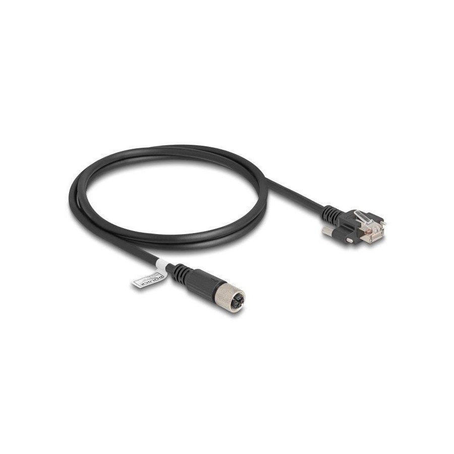 Delock m12 cable x-kodiert 8 pin hembra a rj45 macho cat.6a s/ftp 1 m negro