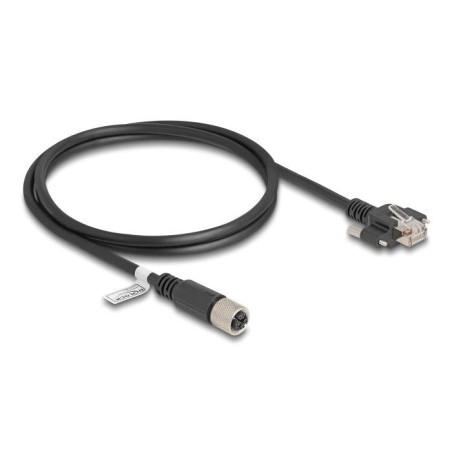 Delock m12 cable x-kodiert 8 pin hembra a rj45 macho cat.6a s/ftp 1 m negro