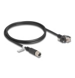 Delock m12 cable x-kodiert 8 pin hembra a rj45 macho cat.6a s/ftp 1 m negro