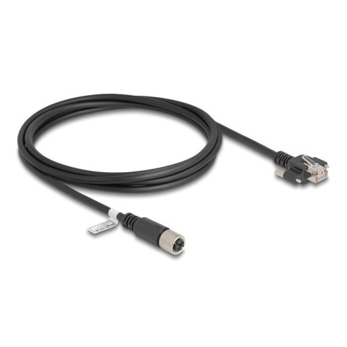 Delock m12 cable x-kodiert 8 pin hembra a rj45 macho cat.6a s/ftp 2 m negro