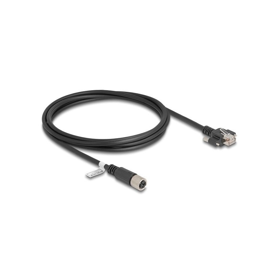 Delock m12 cable x-kodiert 8 pin hembra a rj45 macho cat.6a s/ftp 2 m negro
