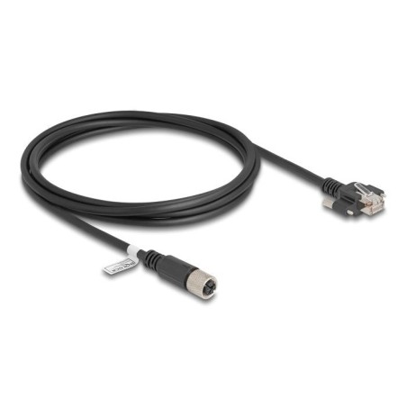 Delock m12 cable x-kodiert 8 pin hembra a rj45 macho cat.6a s/ftp 2 m negro