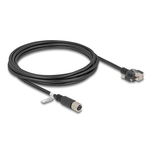 Delock m12 cable x-kodiert 8 pin hembra a rj45 macho cat.6a s/ftp 3 m negro