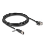 Delock m12 cable x-kodiert 8 pin hembra a rj45 macho cat.6a s/ftp 3 m negro