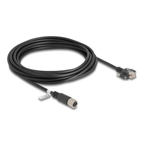 Delock m12 cable x-kodiert 8 pin hembra a rj45 macho cat.6a s/ftp 5 m negro