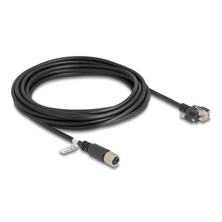 Delock m12 cable x-kodiert 8 pin hembra a rj45 macho cat.6a s/ftp 5 m negro
