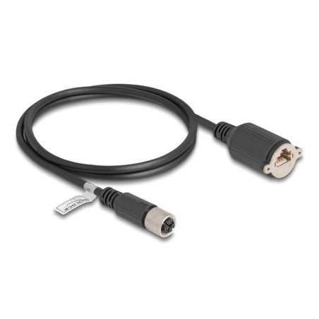 Delock m12 cable x-kodiert 8 pin hembra a rj45 hembra cat.6a s/ftp 1 m negro