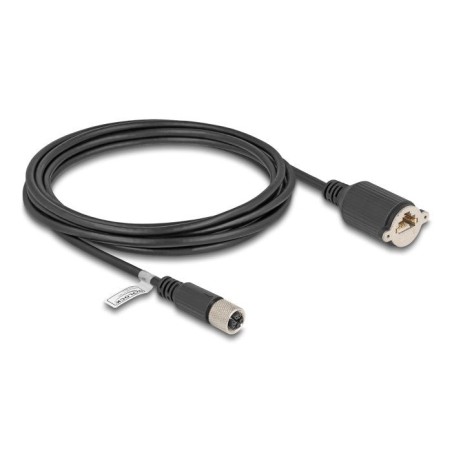 Delock m12 cable x-kodiert 8 pin hembra a rj45 hembra cat.6a s/ftp 3 m negro