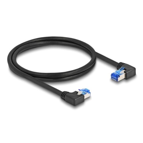 Delock rj45 cable de red cat.6a s/ftp rechts / links angular 1 m negro