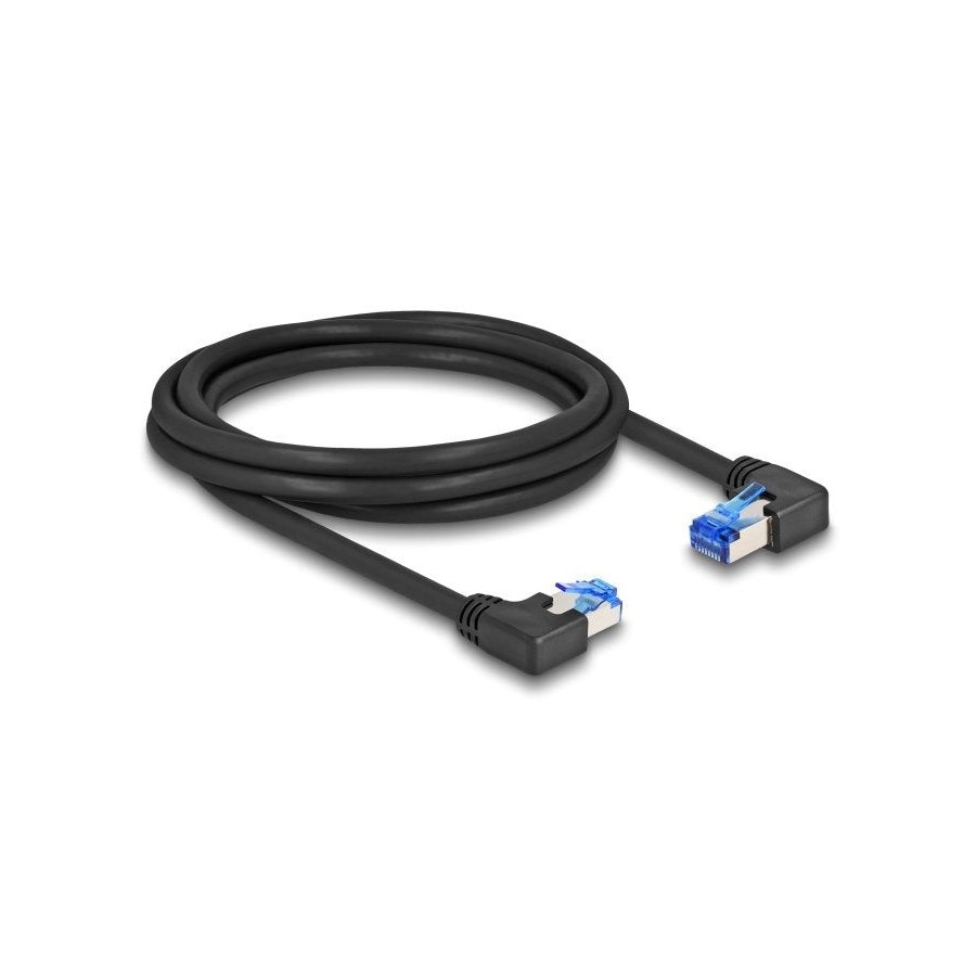 Delock rj45 cable de red cat.6a s/ftp rechts / links angular 2 m negro