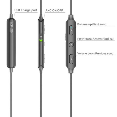 Auriculares bluetooth denver ben-151 bt4.2 cancelación de ruido batería 100mah func. manos libres