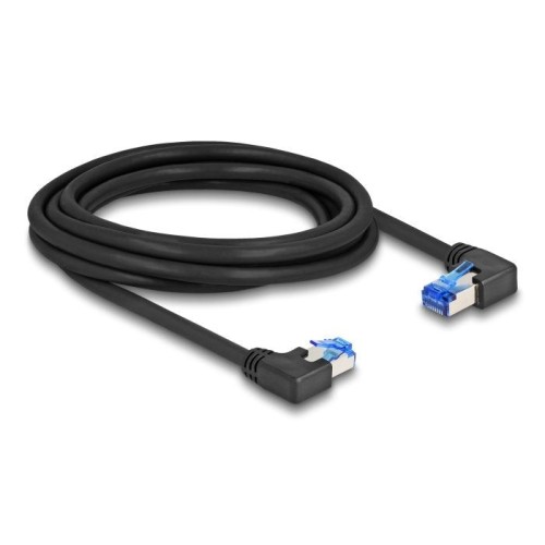 Delock rj45 cable de red cat.6a s/ftp rechts / links angular 3 m negro