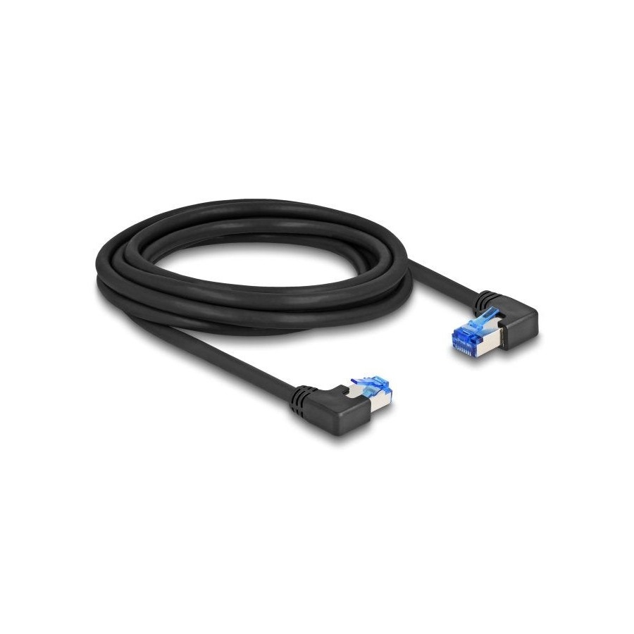 Delock rj45 cable de red cat.6a s/ftp rechts / links angular 3 m negro