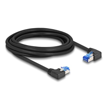 Delock rj45 cable de red cat.6a s/ftp rechts / links angular 3 m negro