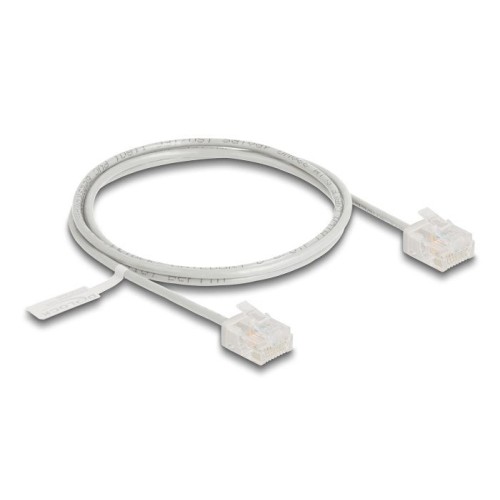 Delock rj45 cable de red cat.6 utp ultra slim 1 m gris con kurzen machon