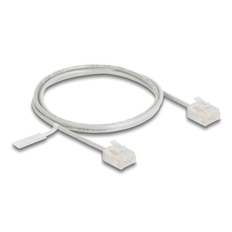 Delock rj45 cable de red cat.6 utp ultra slim 1 m gris con kurzen machon