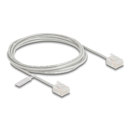 Delock rj45 cable de red cat.6 utp ultra slim 2 m gris con kurzen machon