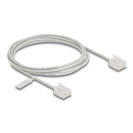 Delock rj45 cable de red cat.6 utp ultra slim 2 m gris con kurzen machon