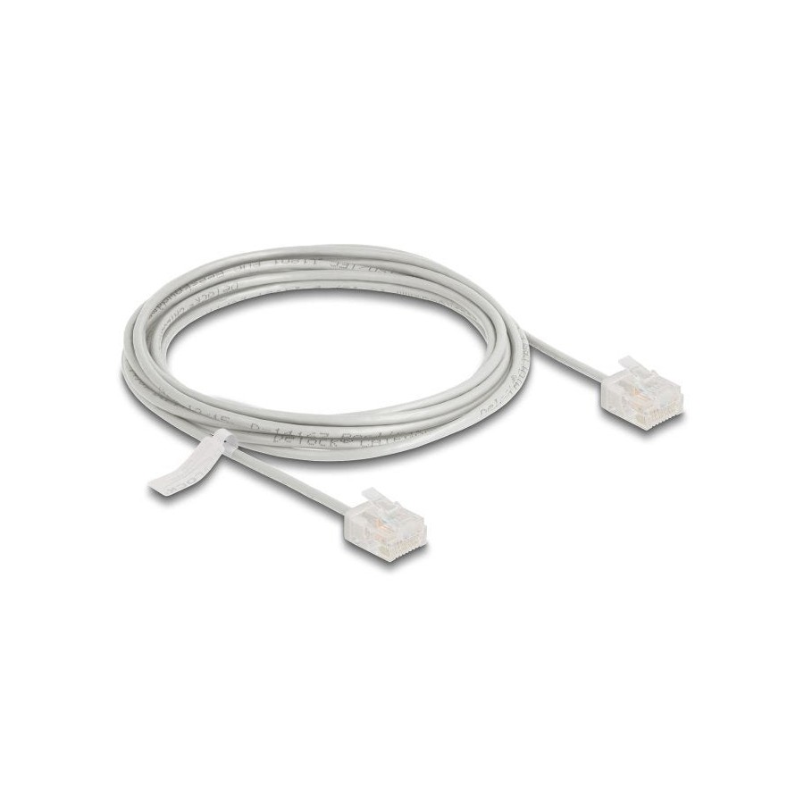 Delock rj45 cable de red cat.6 utp ultra slim 3 m gris con kurzen machon